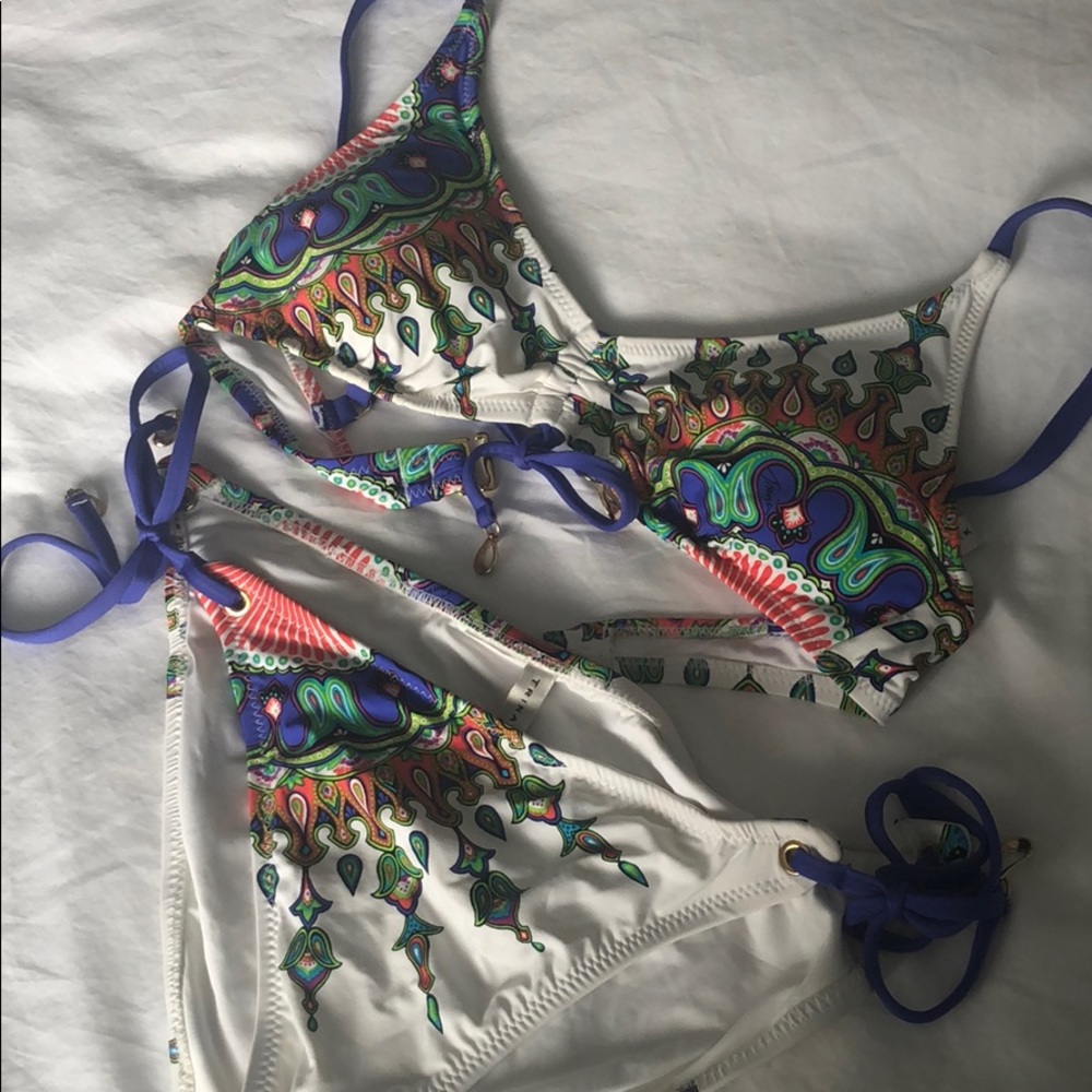 Trina Turk white paisley strappy bikini NWOT